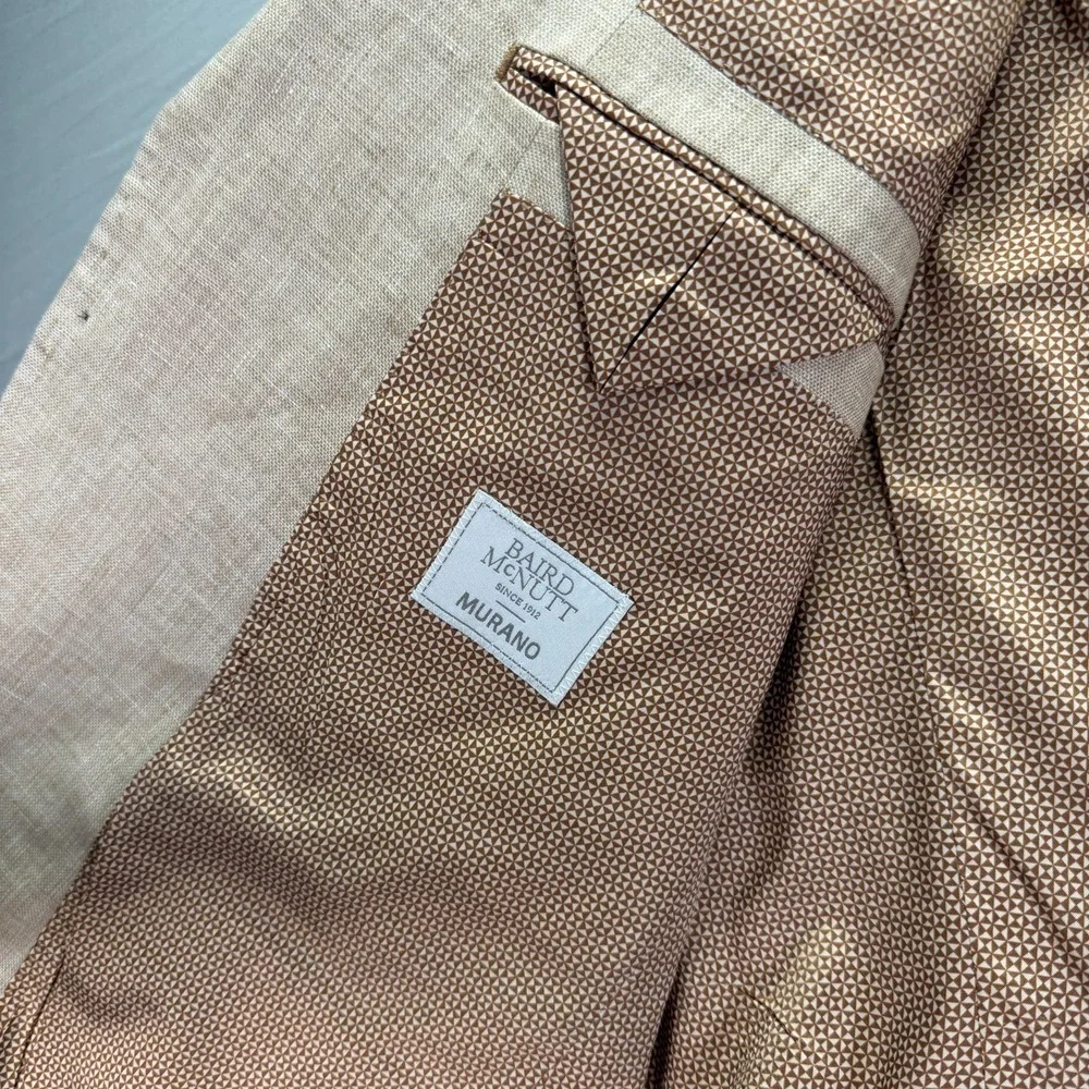 Baird McNutt Murano Linen Suit Blazer Jacket Large Trousers 36x28 Classic Fit